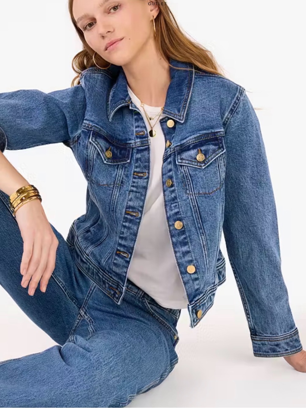 Kate Spade New York Women’s Denim Jacket Gold Logo Buttons